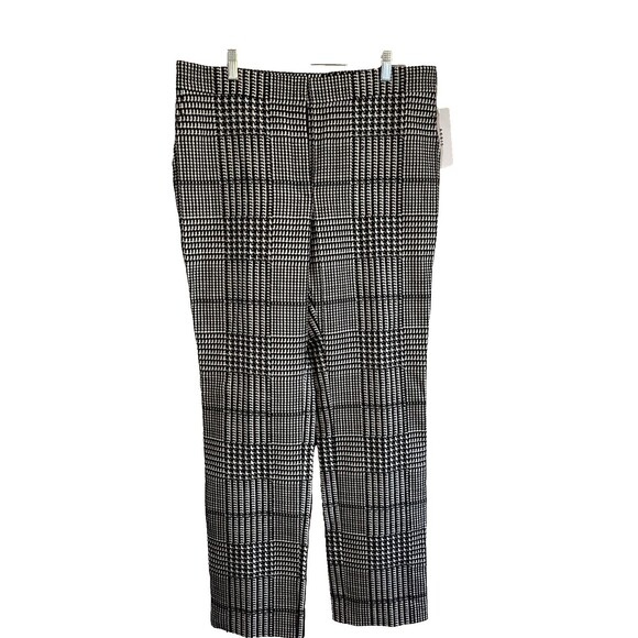 NWT Akris Punto Woman's Black Cashew Houndstooth Trousers With Pockets Size14 - Picture 1 of 15
